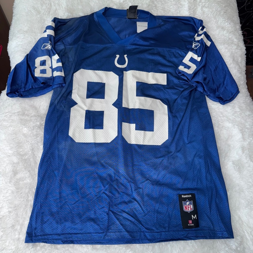Reggie Wayne Colts Jersey 85 Reebok NFL Football Blue Mens Medium